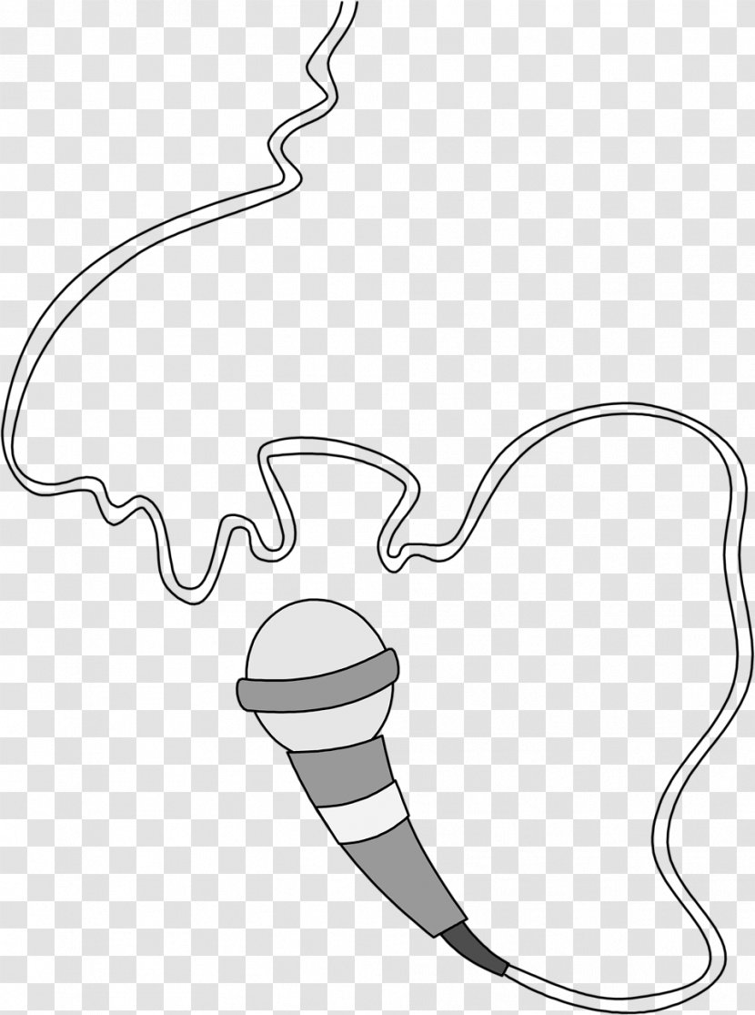 Microphone Black And White Drawing Clip Art - Watercolor Transparent PNG
