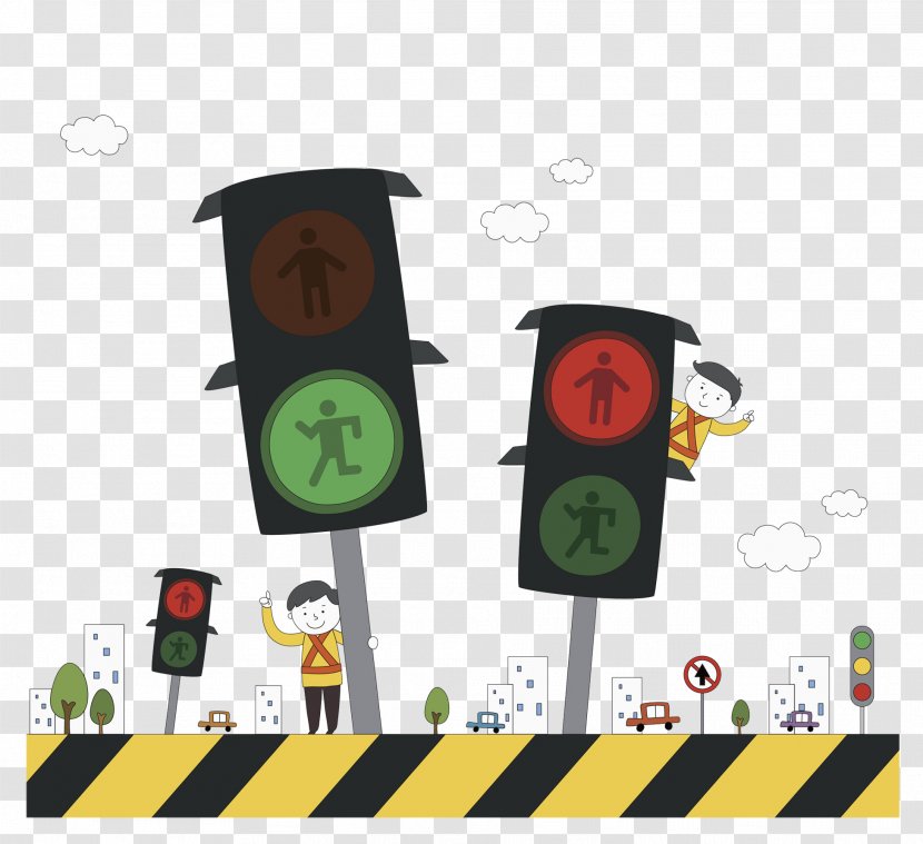 Traffic Light Drawing Cartoon Road - Safety - Hand Drawn Lights Transparent  PNG