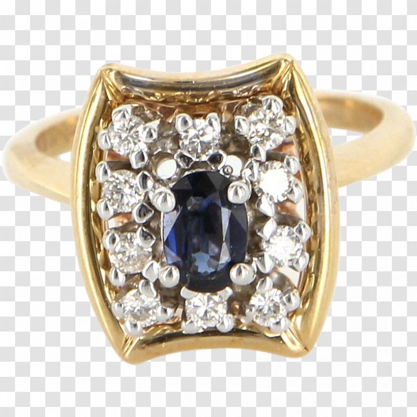 Sapphire Ring Colored Gold Carat Diamond - Body Jewelry Transparent PNG