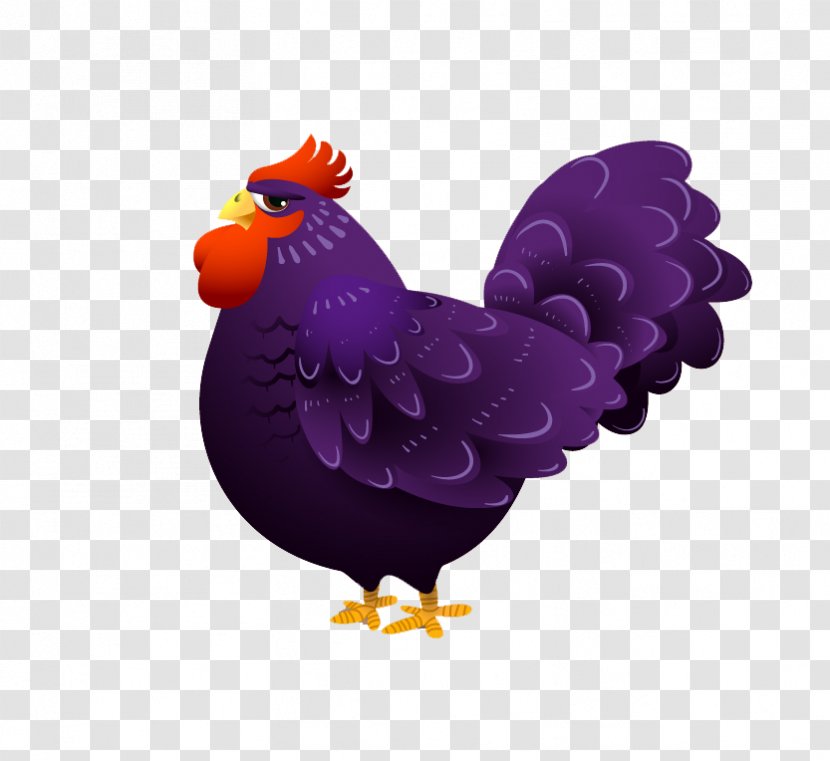 Rooster Chicken Meat - Purple - Cartoon Transparent PNG