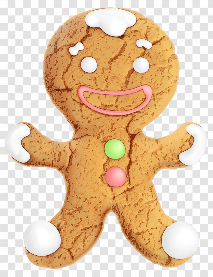 Christmas Gingerbread Man - Wet Ink - Cookies And Crackers Baked Goods Transparent PNG