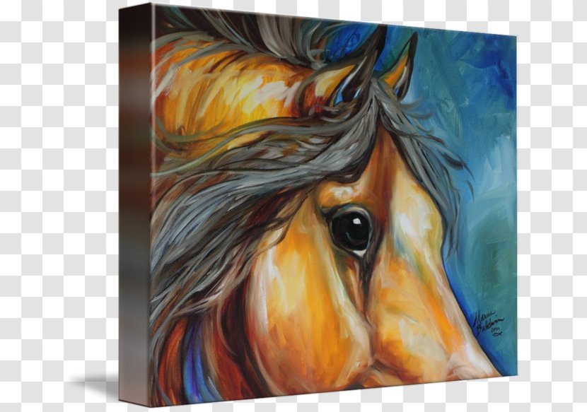 Watercolor Painting Mustang Stallion Gallery Wrap Transparent PNG