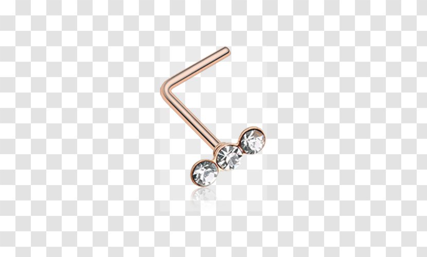 Nose Piercing Earring Gold Gemstone Cubic Zirconia - Bezel Transparent PNG
