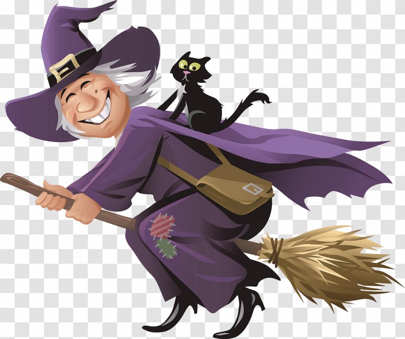 Witch Drawing Illustration - Flower - Cartoon Halloween Transparent PNG