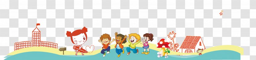 Cartoon Drawing - Child - Characters Painted School Season Small House Transparent PNG