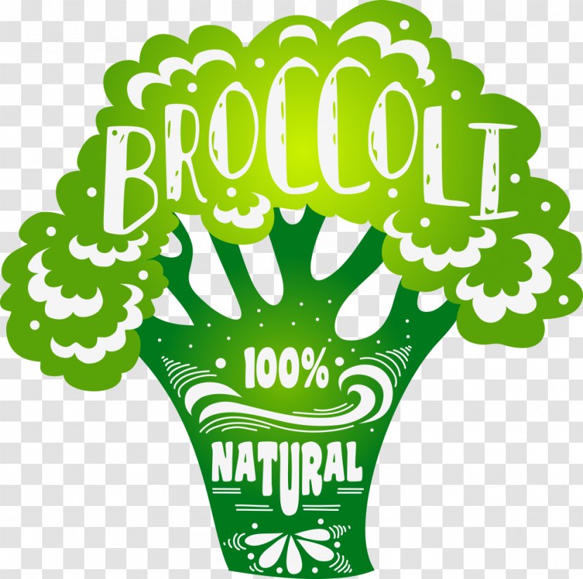 Organic Food Broccoli Vegetable Veganism - Typography - Vector Creative Cabbage Transparent PNG