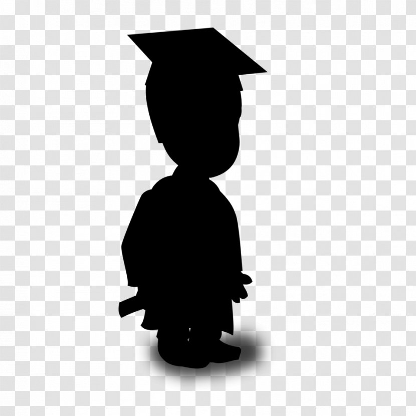 Clip Art Silhouette Square Academic Cap Black M - Headgear - Graduation Transparent PNG