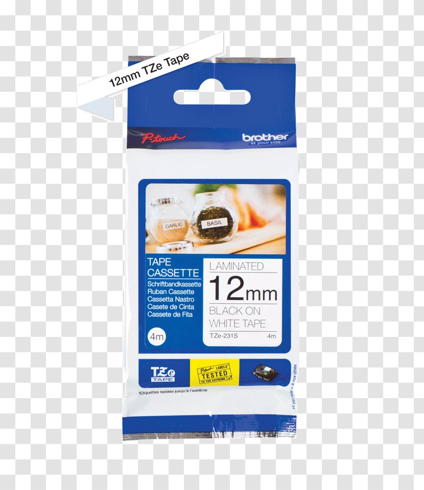 Adhesive Tape Paper Label Printer Brother Industries - Ptouch - Black Transparent PNG