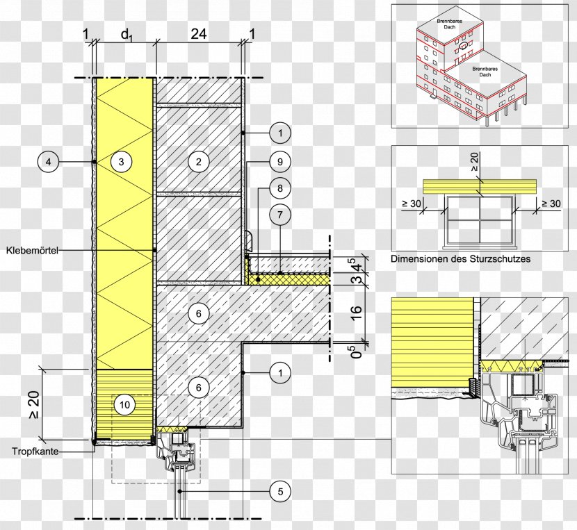 Exterior Insulation Finishing System Window Masonry Veneer Lintel - Technical Drawing Transparent PNG