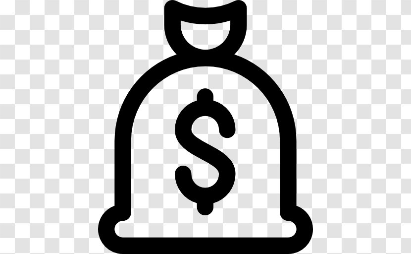 Money Bag Service - Black And White Transparent PNG
