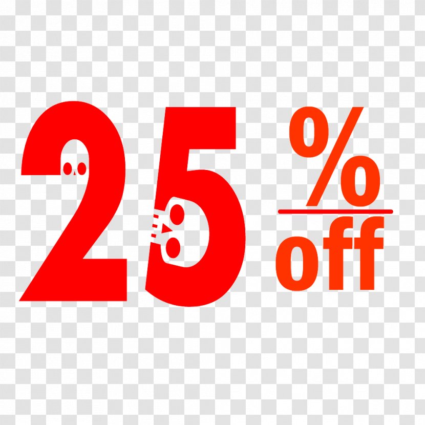Halloween 25% Discount Tag. - Red - Area Transparent PNG