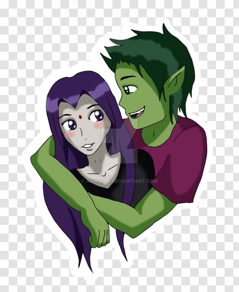 Raven Beast Boy Teen Titans Cartoon Joker - Heart Transparent PNG