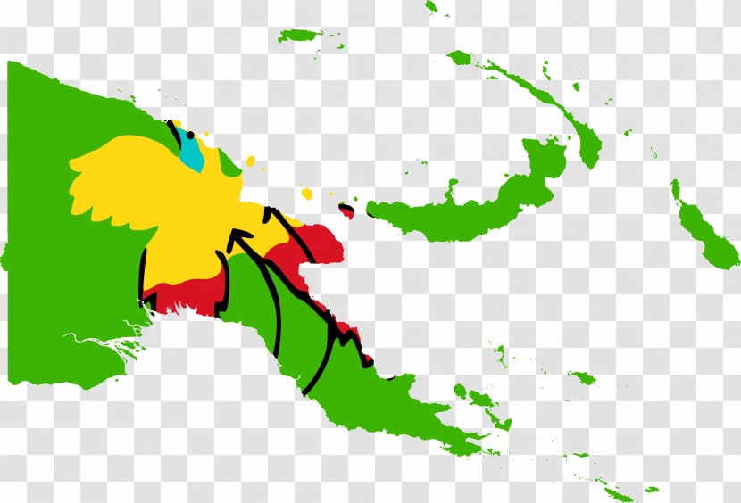 Flag Of Papua New Guinea Vector Map Transparent PNG