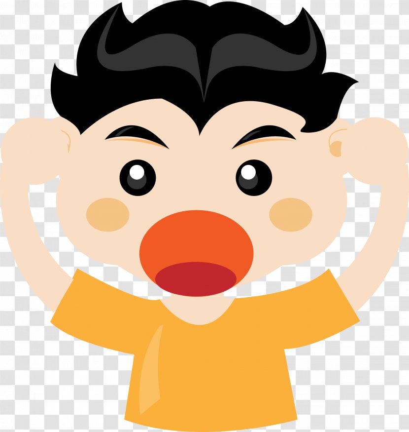 Clip Art Openclipart Free Content Screaming Illustration - Facial Expression - Standing Boy Transparent PNG