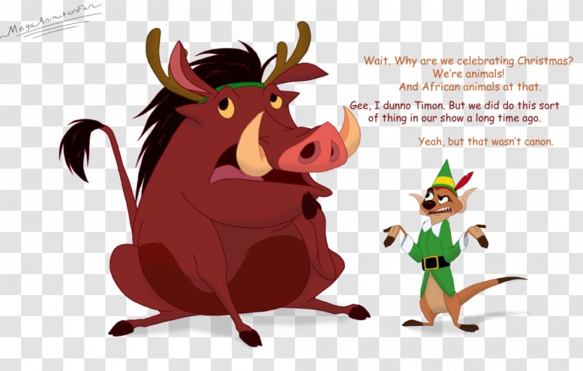 Timon And Pumbaa Reindeer DeviantArt - Cattle Like Mammal Transparent PNG