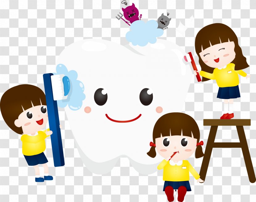 Tooth Dentistry Computer File - Vecteur - Child Cleaning Teeth Cartoon Transparent PNG