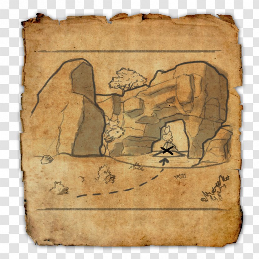 The Elder Scrolls Online V: Skyrim Treasure Island Map - Silhouette - Pirate Transparent PNG