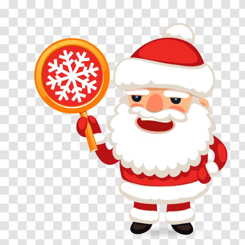Santa Claus Christmas Clip Art - Computer Software - Vector Cartoon Holding A Sign Transparent PNG