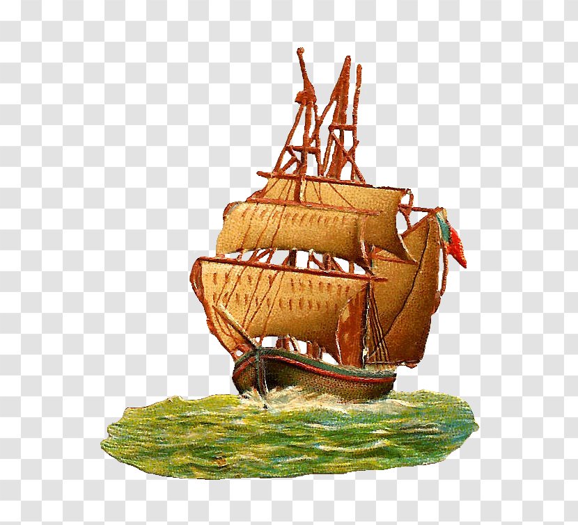 Sailing Ship Boat Clip Art - Retro Style Transparent PNG