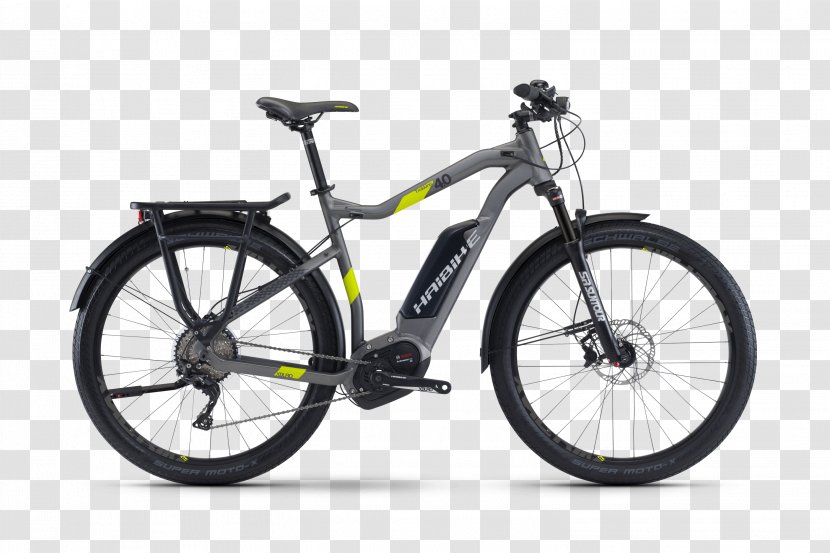 Electric Bicycle Haibike Trekking Trail - Mountain Bike - Lime Frame Transparent PNG