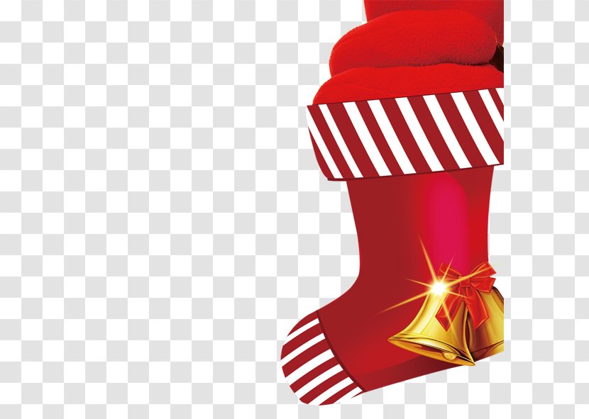 Christmas Santa Claus Gift Hosiery - Image Resolution - Red Socks Transparent PNG