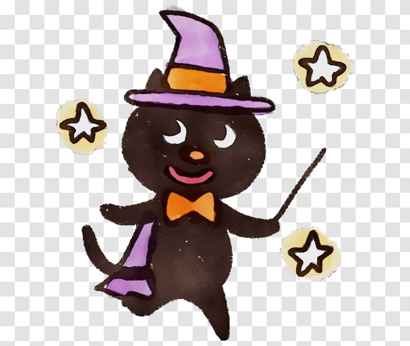 Cartoon Witch Hat Hat Broom Transparent PNG