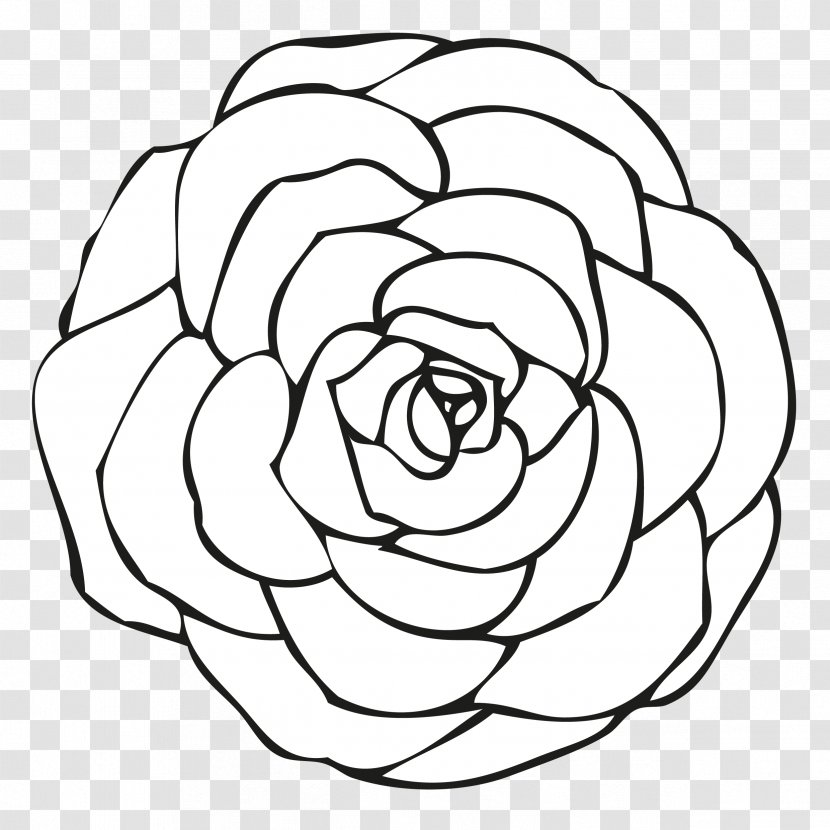 Coloring Book Rose Drawing Flower - Cartoon Transparent PNG
