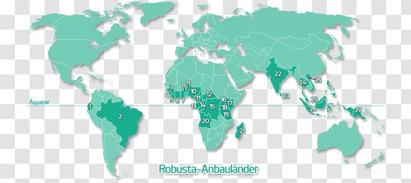 World Map Mapa Polityczna - Robusta Coffee Transparent PNG