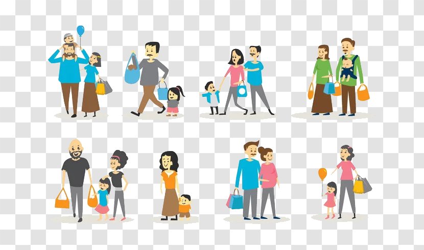 World Consumer Rights Day Shopping Cartoon - Family To Collection Transparent PNG