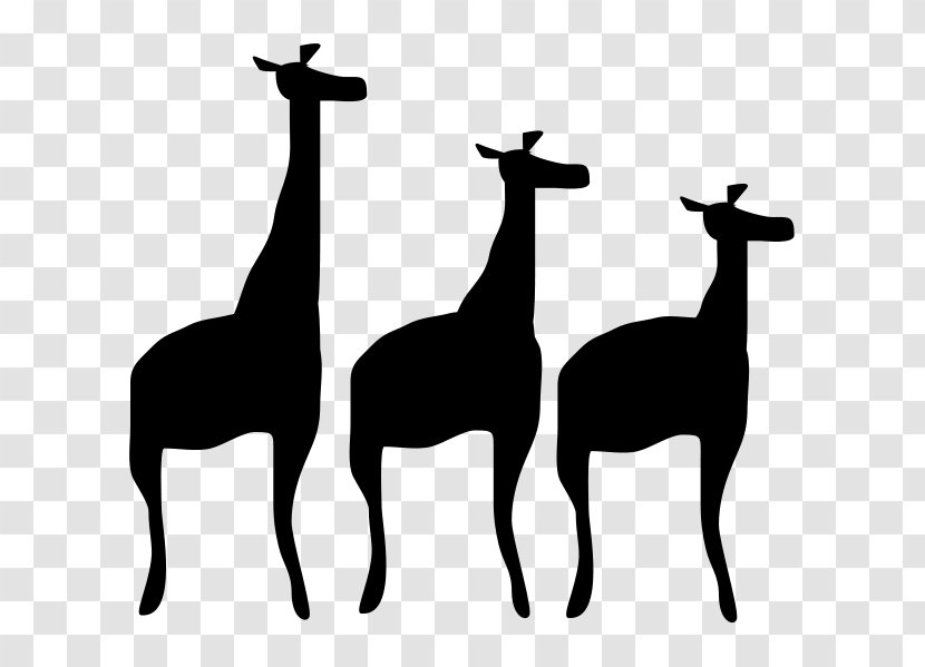 Giraffe Horse Deer Clip Art Silhouette - Llama - Vertebrate Transparent PNG