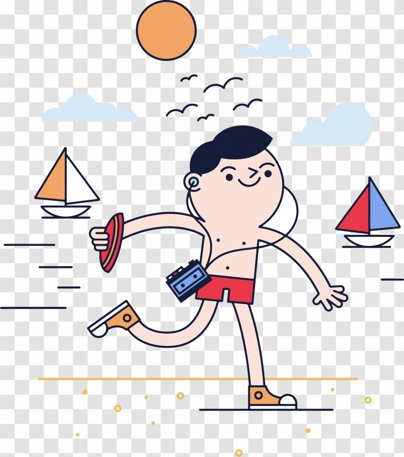 Runner Vector Marathon People Clip Art - Silhouette - Beach Boy Transparent PNG