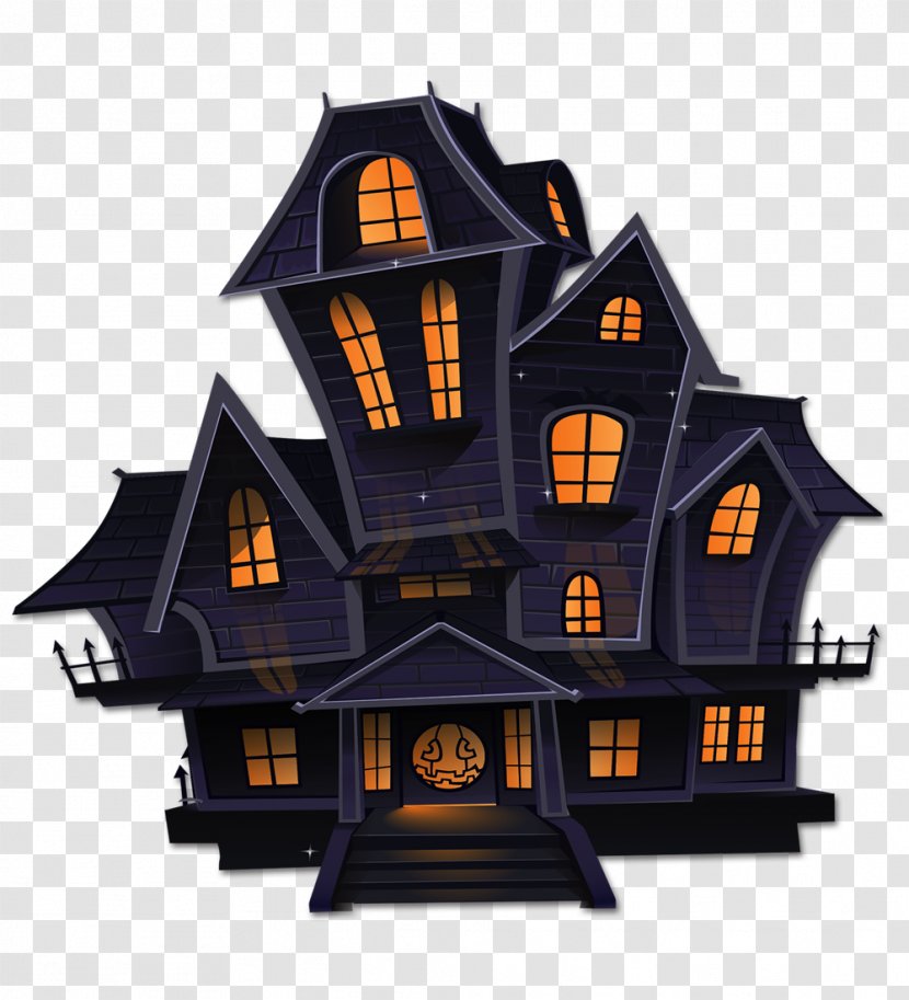 Clip Art Haunted House Vector Graphics Image Illustration - Ghost - Halloween Transparent PNG