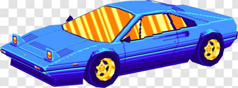 Car 1980s Video Game Low Poly Rendering - Motor Vehicle Transparent PNG