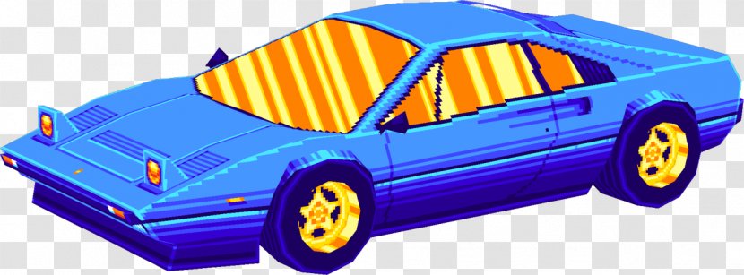 Car 1980s Video Game Low Poly Rendering - Motor Vehicle Transparent PNG