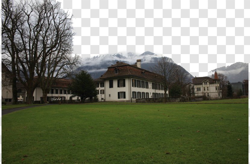 Interlaken Lake Thun Jungfrau Fukei Wallpaper - Building - Two Swiss Town Of Transparent PNG