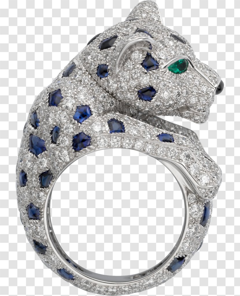 Sapphire Ring Cartier Emerald Diamond - Bling Transparent PNG