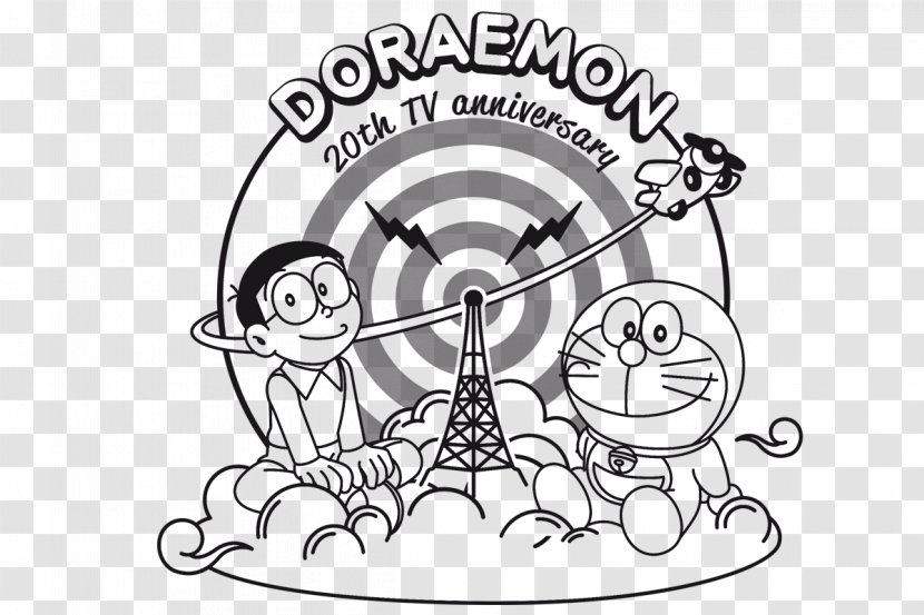 Drawing Nobita Nobi Doraemon Line Art - Fan Club Transparent PNG