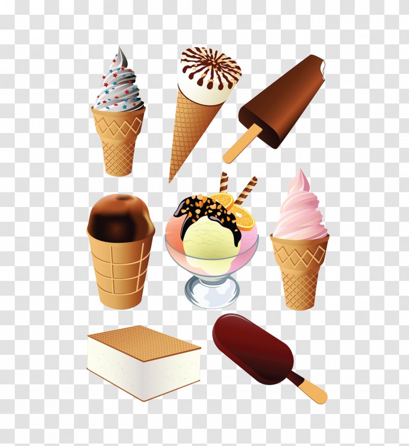 Ice Cream Cone Sundae Chocolate - Strawberry - Gelato Transparent PNG