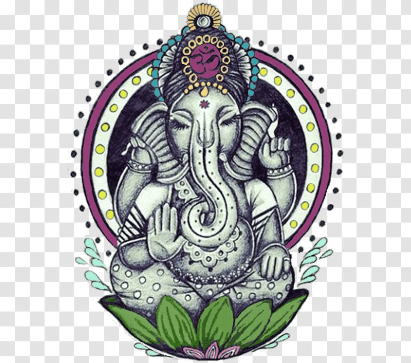 Ganesha Tattoo Drawing Ganesh Chaturthi Hinduism - Flower - Hippie Transparent PNG