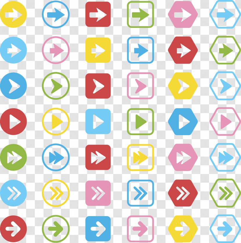 Euclidean Vector Symbol Icon - Symmetry - 42 Of Colored Arrows Button Material Transparent PNG