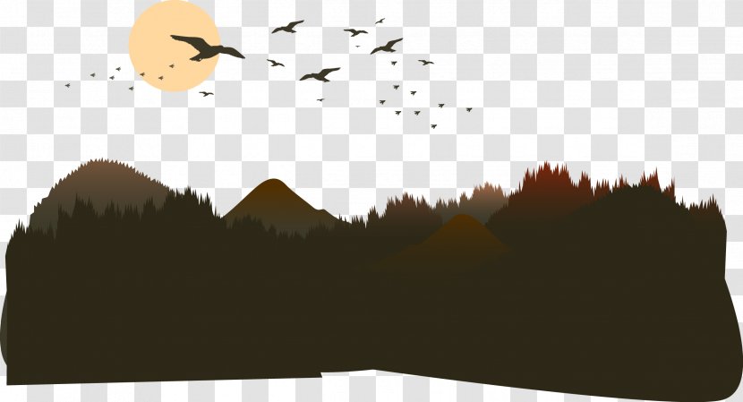 The Mountains Of Mountain Vector - Evening - Silhouette Transparent PNG