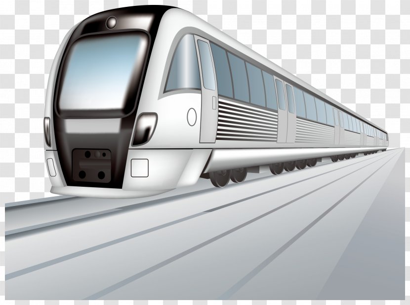 Train Rail Transport High-speed Clip Art - Railroad Car - Silver Vector Transparent PNG