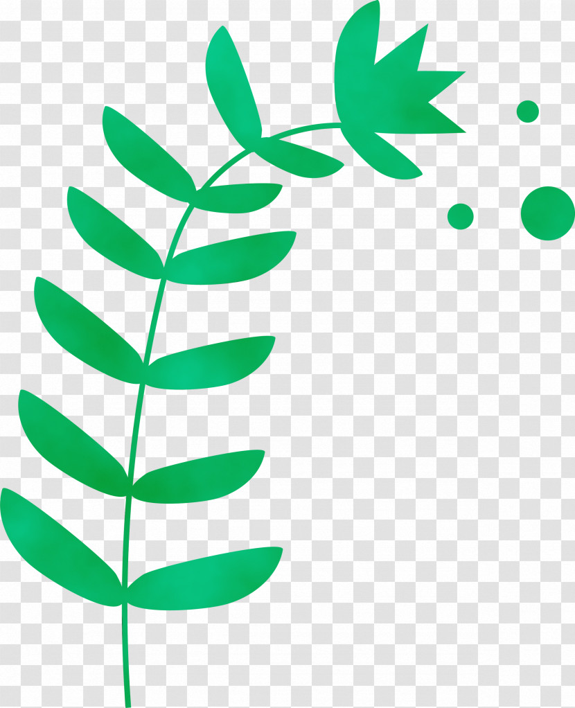 Plant Stem Branch Leaf Green Line Transparent PNG