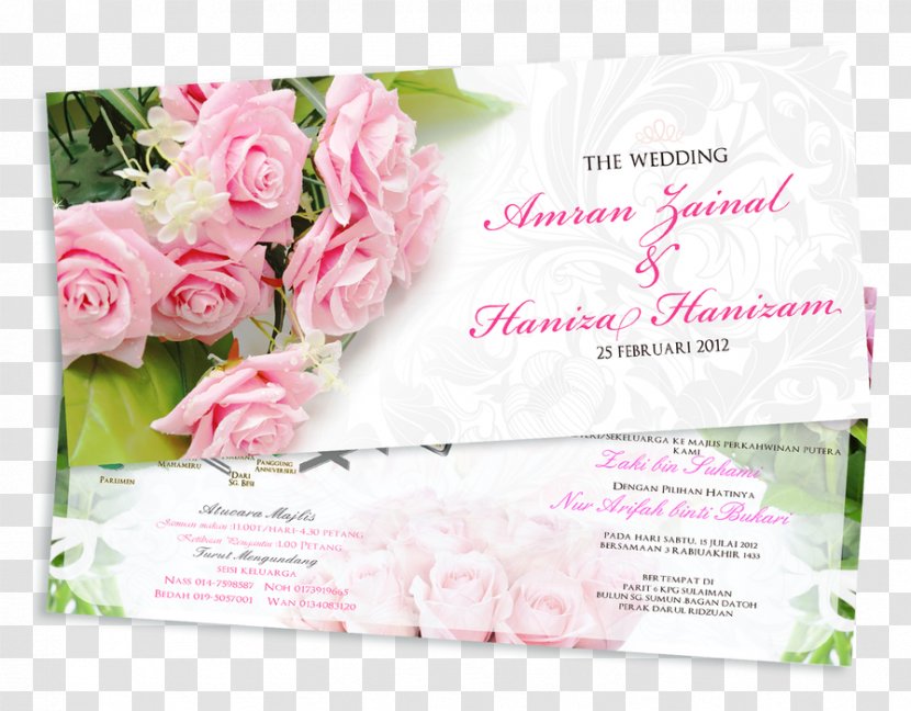 Garden Roses Wedding Invitation Flower Floral Design - Kad Kahwin Lovely - KAD KAHWIN Transparent PNG