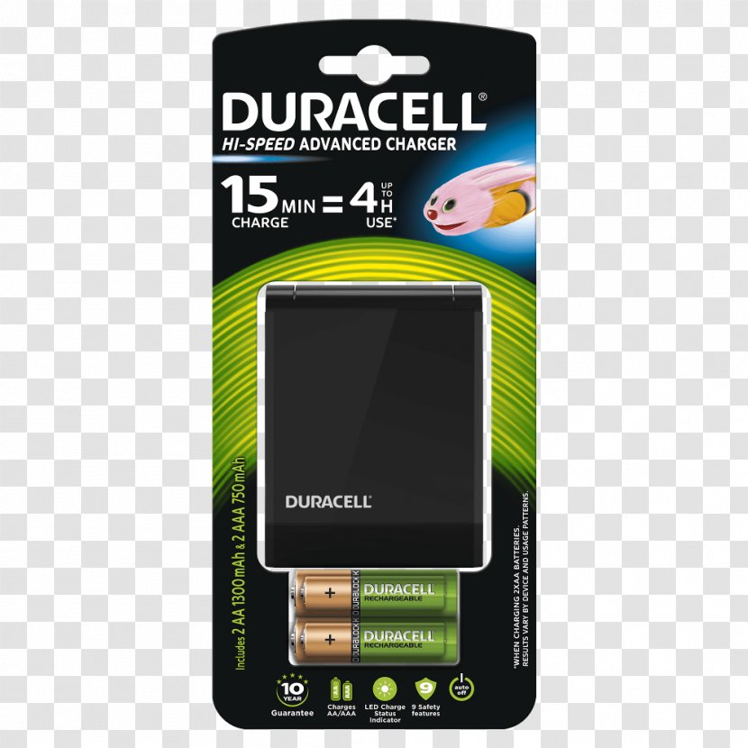 Battery Charger Duracell Electric Rechargeable AAA - Electronics Accessory - Multimedia Transparent PNG