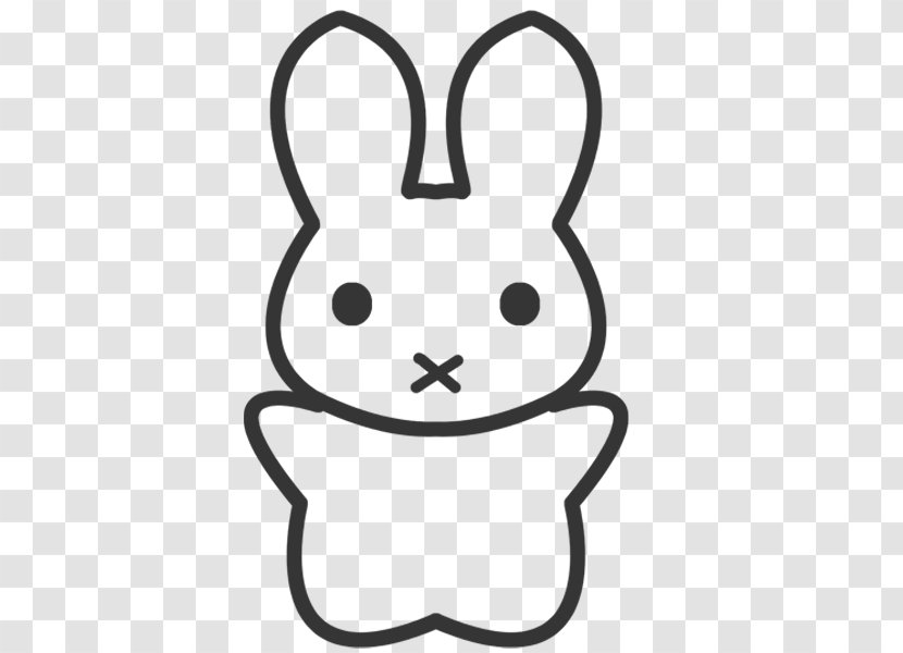 Rabbit Drawing Cartoon - Black And White Transparent PNG