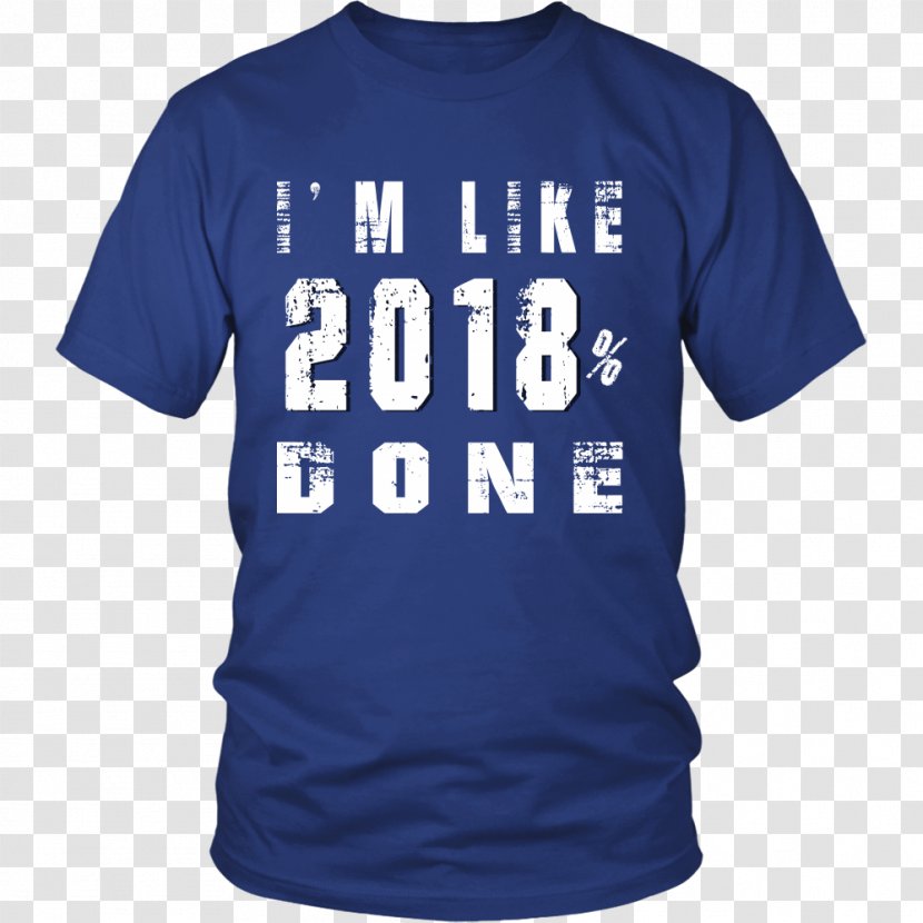 Long-sleeved T-shirt Slogan - Blue Transparent PNG