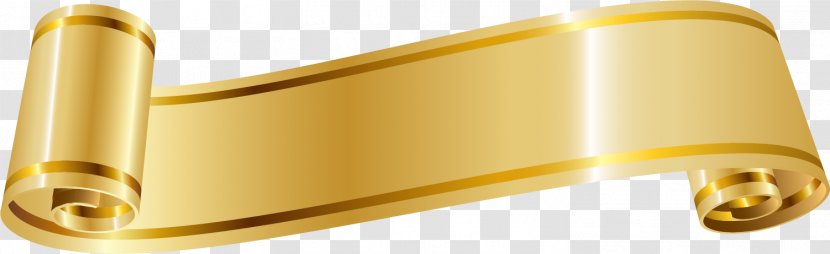 Ribbon Gold - Metal - Golden Transparent PNG