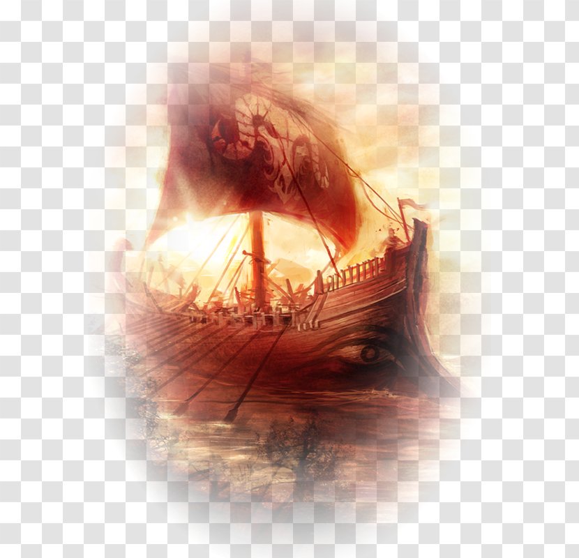 Viking Ships Argo Longship - Watercolor - Orman Transparent PNG