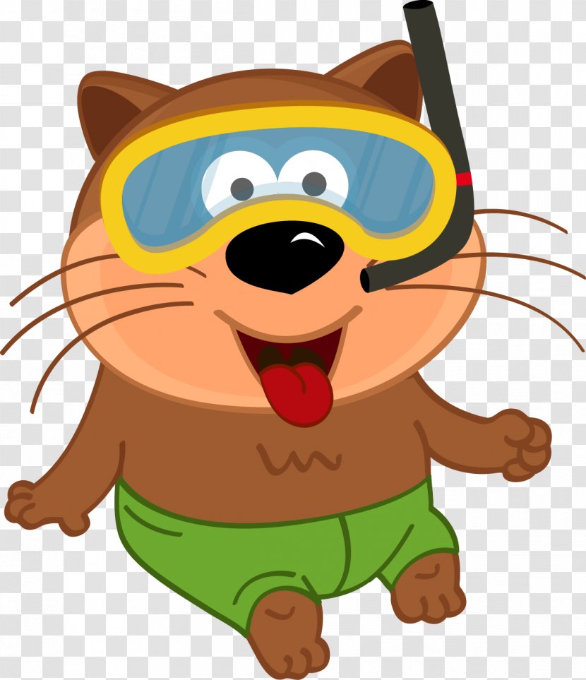 Dog My Super Magic Painting Book Clip Art - Vector Cartoon Cat With Goggles Transparent PNG